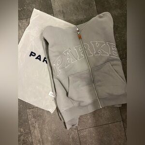 Parke Monochrome Varsity Zip Up Hoodie